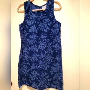 Pudding Shop Vintage Corduroy Jumper Blue Floral, Size 4